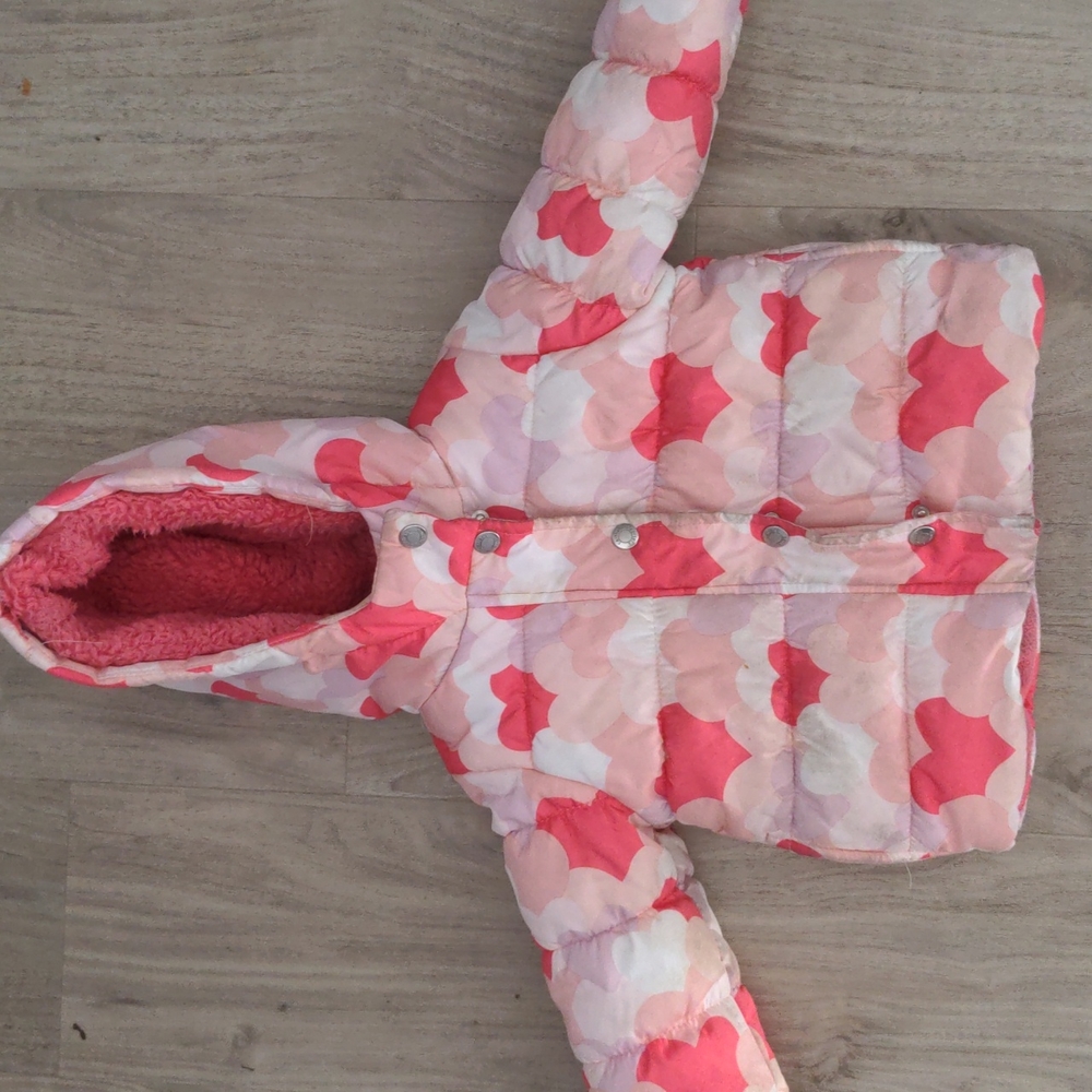 Carter's pink heart pattern 18 month toddler girl winter coat